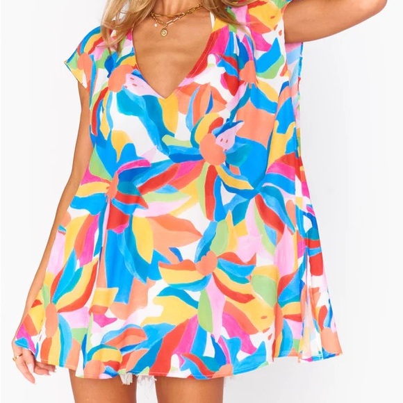 Show Me Your MuMu Dresses & Skirts - SMYM | Trixie Tunic Dress in Rainbow Pop Colorful Abstract | M
